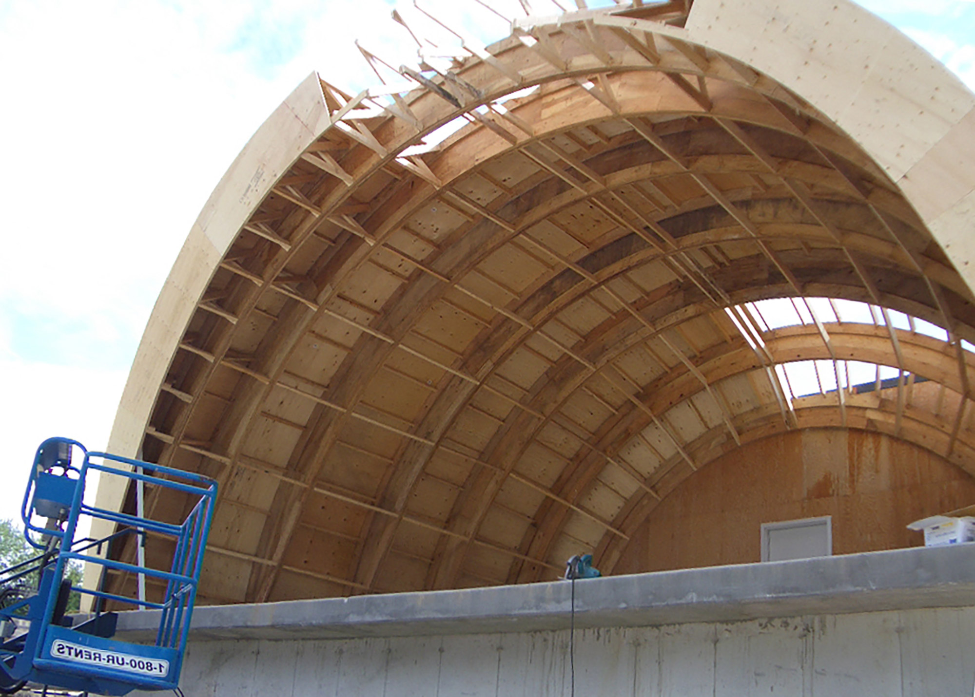 Oakview Bandshell, construction, by Kevin Schorn