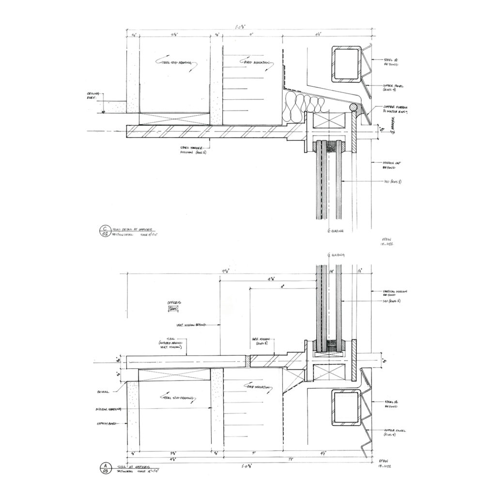 ISGM, facade section detail, by Kevin Schorn
