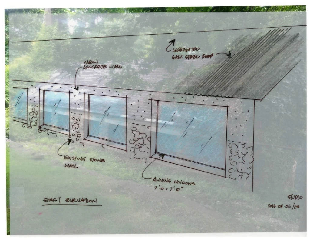 SCHORN_Studio_east elevation sketch